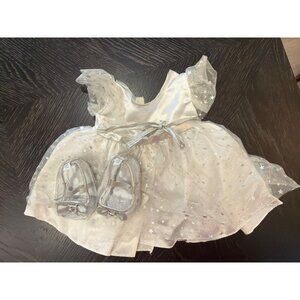 Build a Bear BAB Silver Star Dress & Matching Shoes Set
